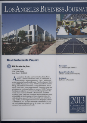 LA Business Journal 2013 Best Sustainable Project Award