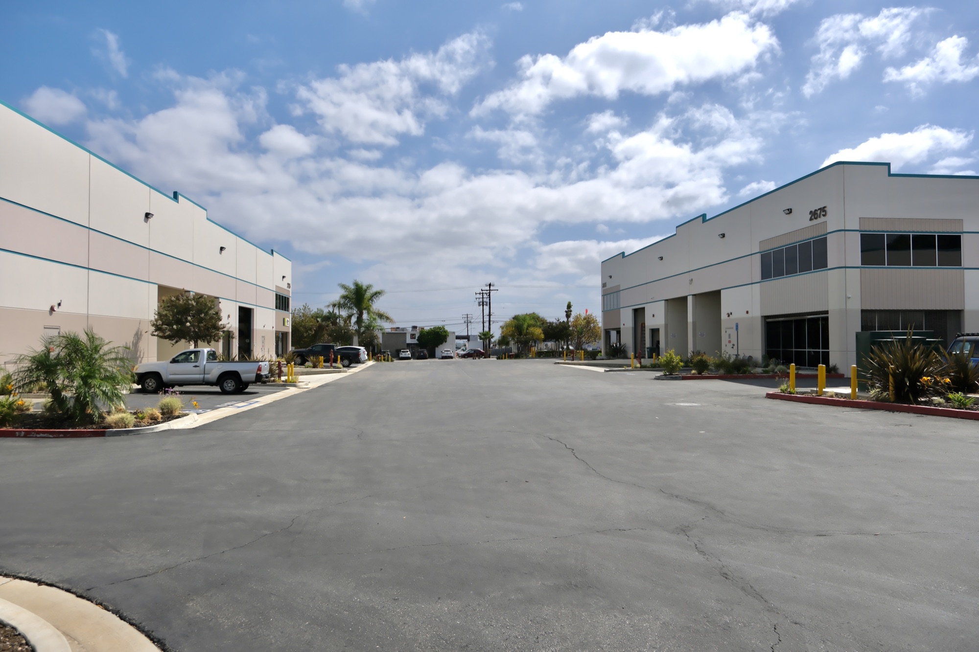 Driveway between the 2695 and 2675 Temple Ave buildings